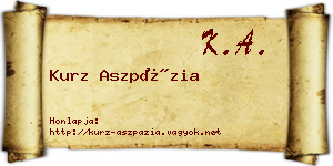 Kurz Aszpázia névjegykártya